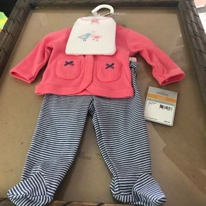 Carters Newborn cute three piece girls outfit